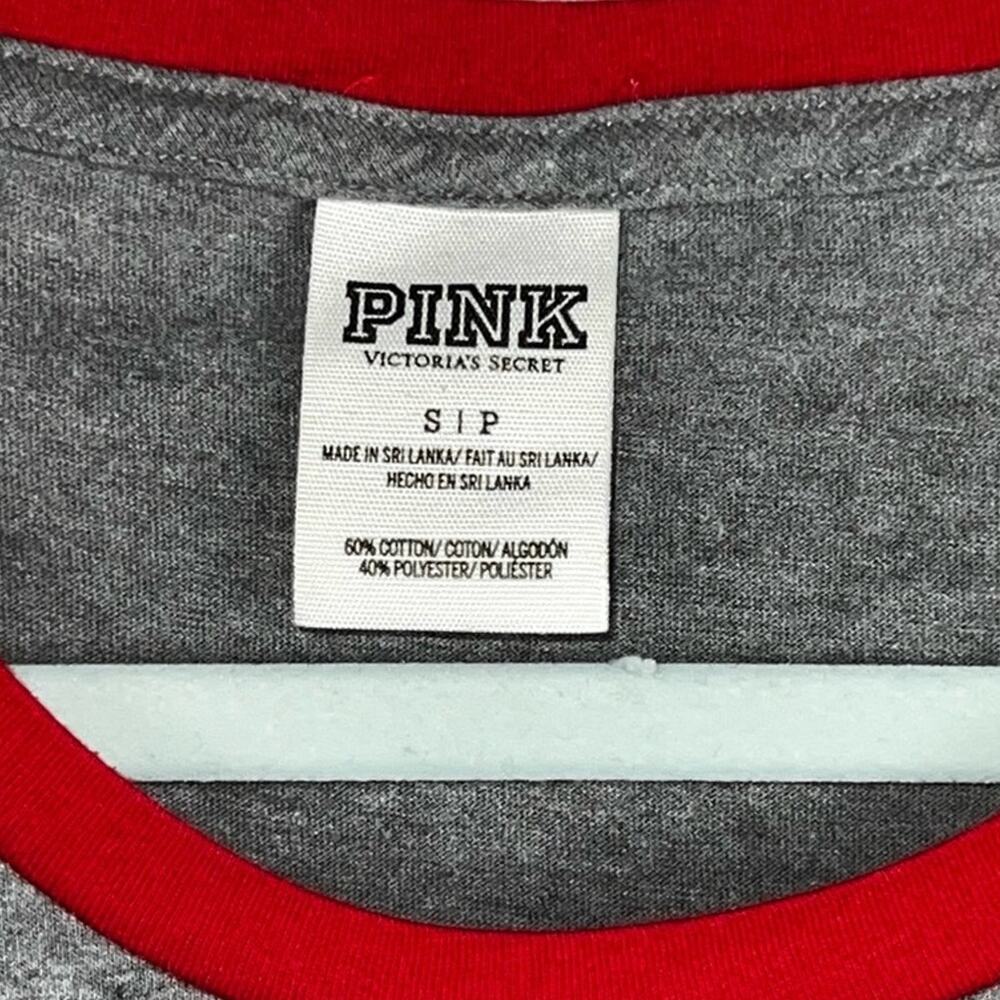 PINK Victoria's Secret OSU Buckeye Nation Gray Red Tee Athletic Small - Picture 6 of 12